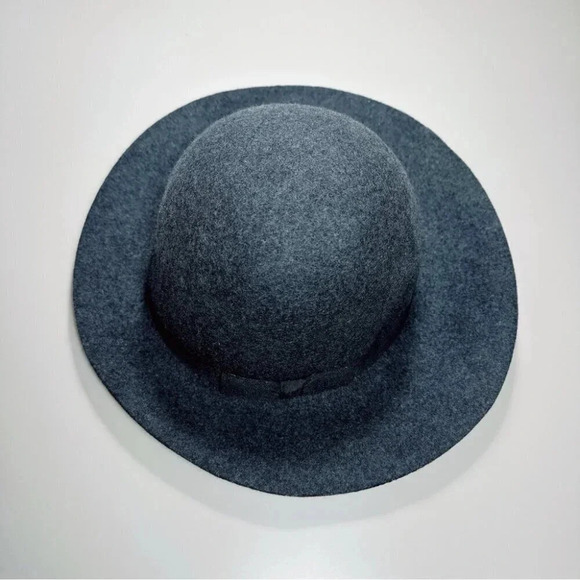 Banana Republic Womens Size M/L Wool Wide Brim Grey Fedora Hat - Picture 3 of 7